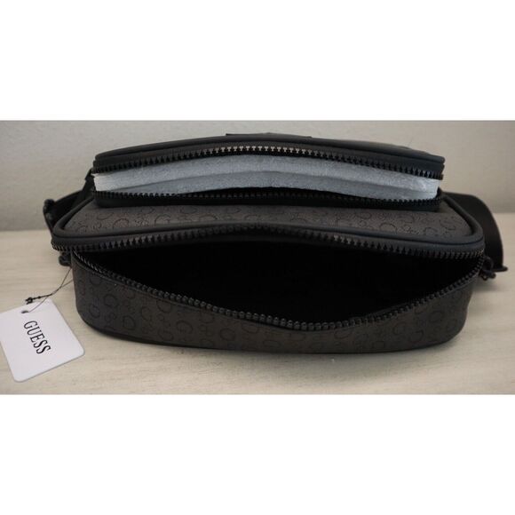 Guess SG910091 Charcoal Black Signature G Pebbled Lucius Crossbody/Shoulder Bag - Picture 8 of 11